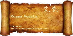 Kozma Veszta névjegykártya
